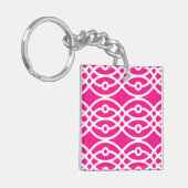 Porte-clés Impression kimono, rose fuchsia et blanc (Devant gauche)