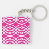 Porte-clés Impression kimono, rose fuchsia et blanc (Dos)