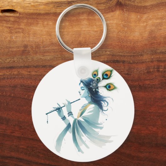 Porte-clés Impression Krishna moderne - Mélange de tradition (Verso)