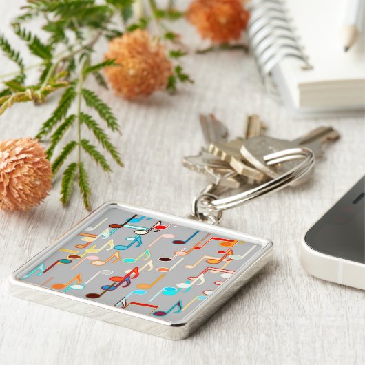 Porte-clés Impression musicale - Gris moyen, Multi (Côté)