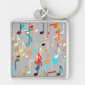 Porte-clés Impression musicale - Gris moyen, Multi (Devant)