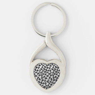 Porte-clés Impression noire et blanche dalmate