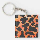 Porte-clés Impression noire et orange de vache (Devant)