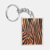 Porte-clés Impression noire et orange Zebra (Devant gauche)