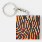 Porte-clés Impression noire et orange Zebra (Devant)