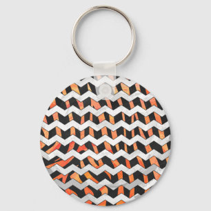 Porte-clés Impression noire et orange Zebra