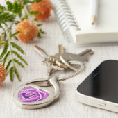 Porte-clés Impression rose lilas (Côté )