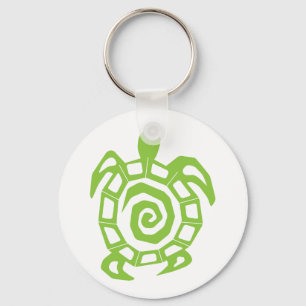 Porte-clés Impression verte de tortue