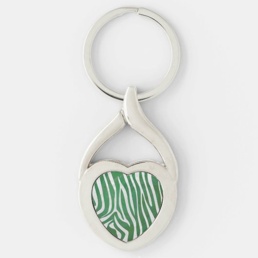 Porte-clés Impression verte et blanche Zebra (Devant)