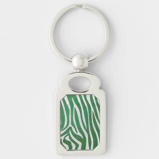 Porte-clés Impression verte et blanche Zebra (Devant)