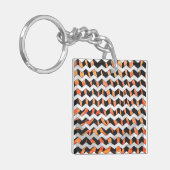 Porte-clés Impression zèbre noir et orange (Devant gauche)
