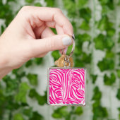 Porte-clés Impression zèbre rose (main)
