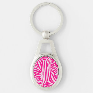 Porte-clés Impression zèbre rose