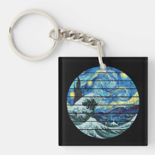 PORTE-CLÉS IMPRESSIONNISME STARRY NIGHT WADE DE L'ART KANAGAW