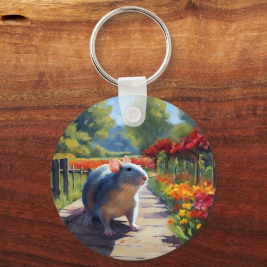 Porte-clés Impressionniste Rat Art (Recto)