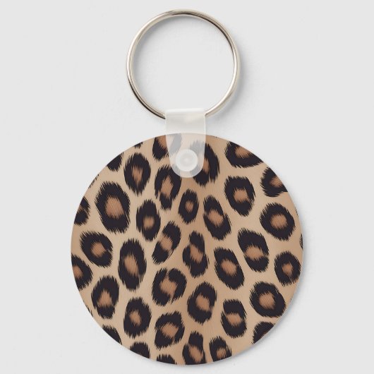 Porte-clés Imprimé Animal Classique Léopard Brun Guépard (Recto)