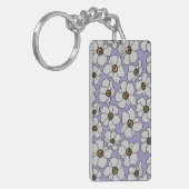 Porte-clés Imprimé floral boho avec nom (Devant gauche)