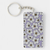 Porte-clés Imprimé floral boho avec nom (Devant)