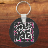 Porte-clés Imprimé girafe rose vif et noir (Recto)