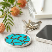 Porte-clés imprimé girafe turquoise (Côté)