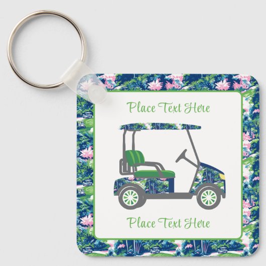 Porte-clés Imprimé golf chariot de golf (Recto)