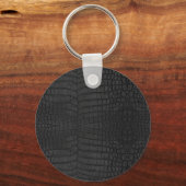 Porte-clés Imprimé simili-cuir de crocodile noir (Recto)