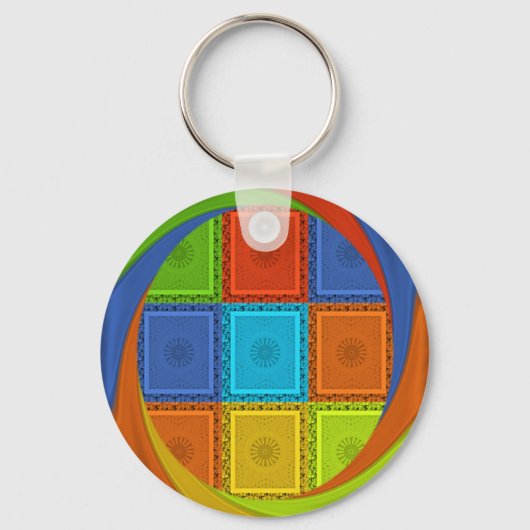 Porte-clés Imprimer À damiers (Recto)