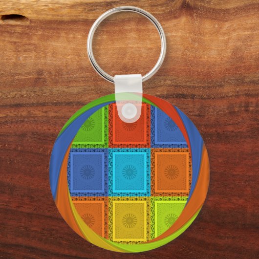 Porte-clés Imprimer À damiers (Recto)