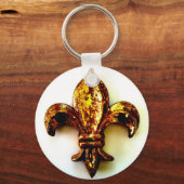 PORTE-CLÉS IMPRIMER HAUT CONTRASTE GOLD FLEUR DE LIS (Recto)