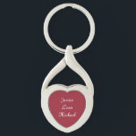 PORTE-CLÉS IMPRIMER/PERSONNALISER CETTE CLÉ DE COEUR ROUGE/BL<br><div class="desc">Personnalisez ce porte - clé métallique couleur argent "TWISTED HEART". Entièrement personnalisable. Celui-ci est montré avec un arrière - plan rouge et une proclamation d'amour pour une personne spéciale dans une police blanche. Grand comme un cadeau de Saint-Valentin ! Vous pouvez choisir de suivre ce design et personnaliser avec le...</div>