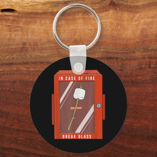 Porte-clés In Case Of Fire Break Gl Funny Camping Marshmellow (Recto)