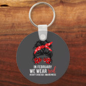Porte-clés In February We Wear Red Chd Heart Disease Awarenes (Recto)