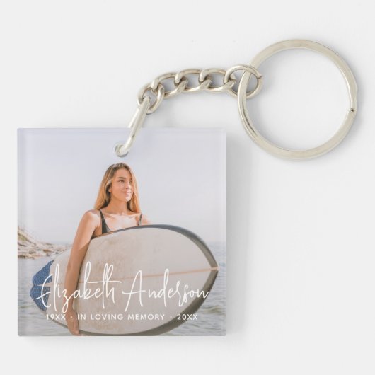 Porte-clés In Love Memory Funérailles commémoratives Photo mo (Dos)