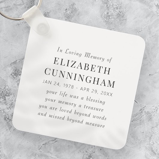 Porte-clés In Love Memory Memorial Modern Simple Citation