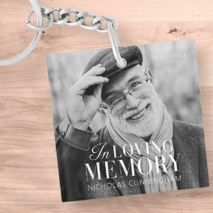 Porte-clés In Love Memory Modern Elegant Photo Memorial