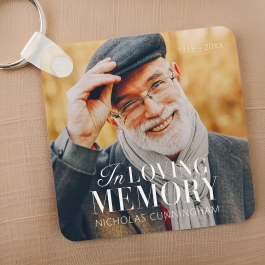 Porte-clés In Love Memory Modern Elegant Photo Memorial