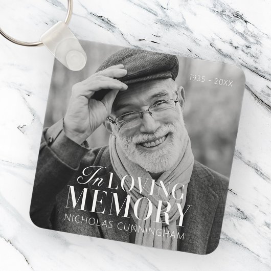 Porte-clés In Love Memory Modern Elegant Photo Memorial