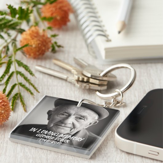 Porte-clés In loving memory memorial custom photo (Devant Droit)