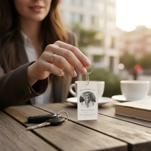 Porte-clés in loving memory modern simple prayer card 