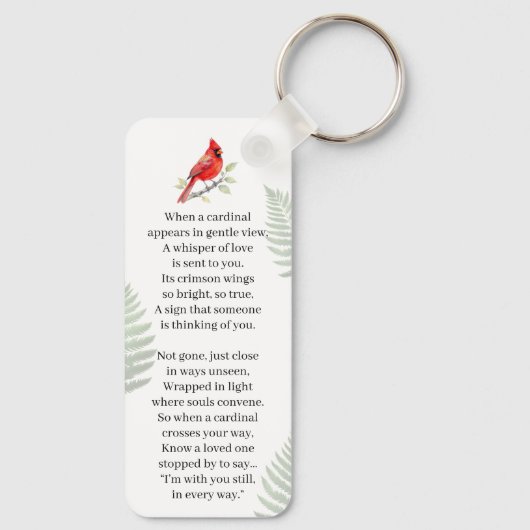 Porte-clés In Memory of | Cardinal Memorial Keepsake (Verso)