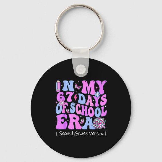 Porte-clés In My 67 Days Of School Era Groovy Second Grade Ve (Recto)