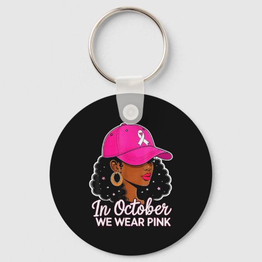Porte-clés In October We Wear Nk Black Women Breast Cancer Aw (Recto)