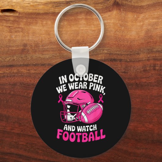 Porte-clés In October We Wear Nk Breast Football Cancer Aware (Recto)