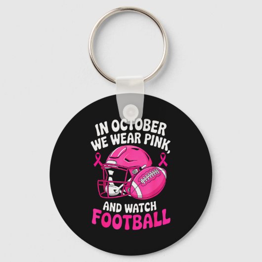 Porte-clés In October We Wear Nk Breast Football Cancer Aware (Recto)