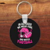 Porte-clés In October We Wear Nk Breast Football Cancer Aware (Recto)