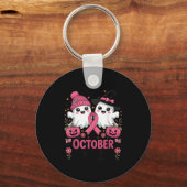 Porte-clés In October We Wear Nk Ghost Witch Breast Cancer Aw (Recto)
