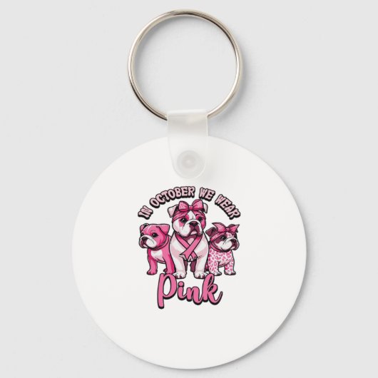 Porte-clés In October We Wear Pink � Halloween Cute Dogs Brea (Recto)