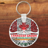 Porte-clés Inde Canada Canada Drapeau des racines de l'arbre (Verso)