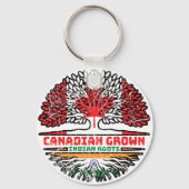 Porte-clés Inde Canada Canada Drapeau des racines de l'arbre (Verso)