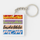 Porte-clés Indestructible, Incroyable, Indébile Maman (Dos)